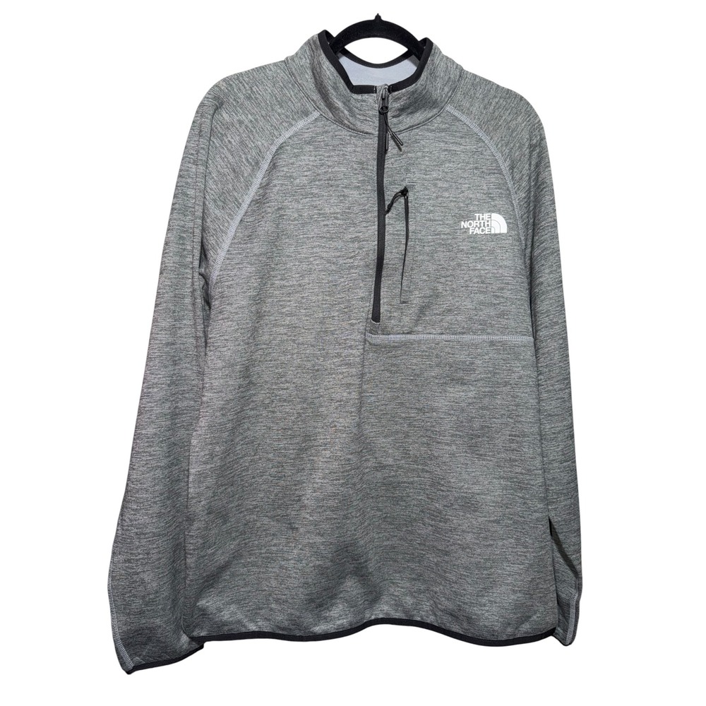 The North Face Men's L Gray Raglan 1/2 Zip‎ Fleece Pullover Chest Pocket NWOT